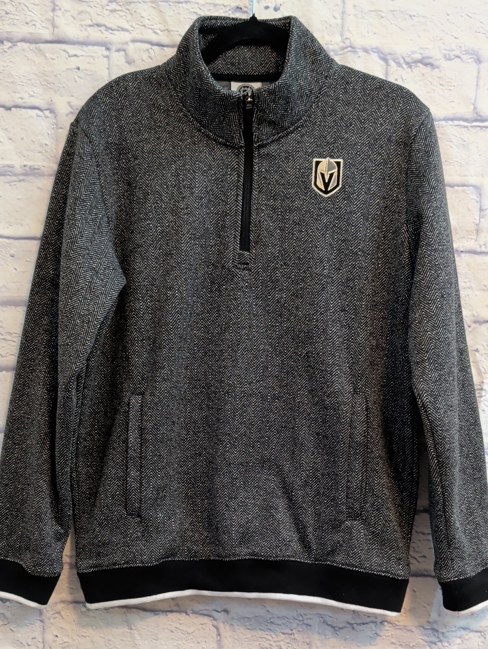 NHL Golden Knights Quarter-Zip Pullover Sweater - Size Medium 8/10